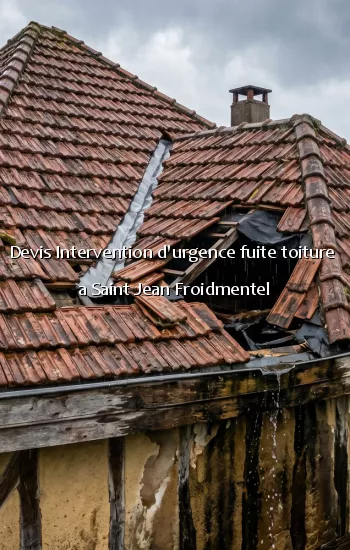 Devis Intervention d'urgence fuite toiture  a Saint Jean Froidmentel