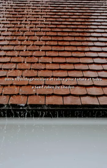 Devis Hydrofuge incolore et colore pour toiture et tuiles a Saint Julien De Chedon