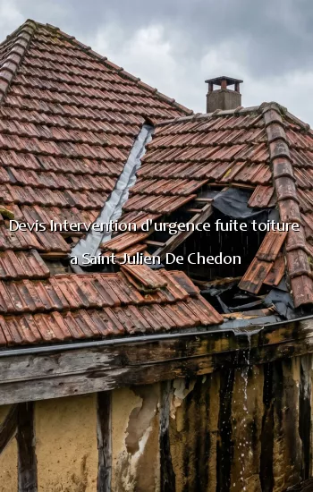 Devis Intervention d'urgence fuite toiture a Saint Julien De Chedon
